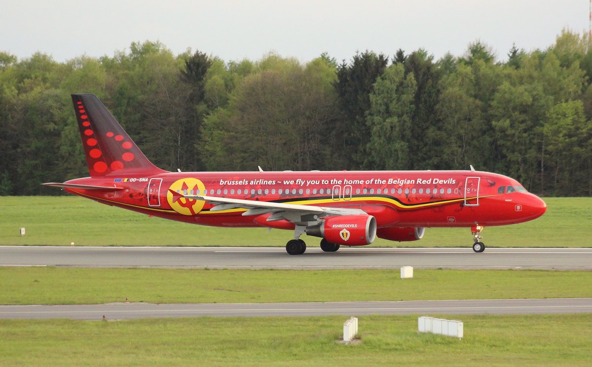 Brussels Airlines, OO-SNA, MSN 1441, Airbus A 320-214, 09.05.2017, HAM-EDDH, Hamburg, Germany (Belgian Red Devils livery) 
