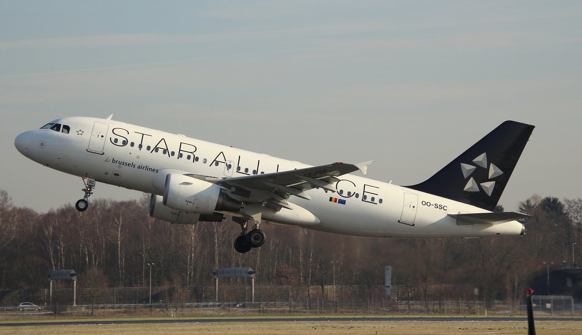 Brussels Airlines, OO-SSC, MSN 1086, Airbus A 319-112,08.02.2018, HAM-EDDH, Hamburg, Germany (Star Alliance livery) 