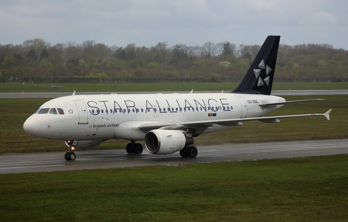 Brussels Airlines, OO-SSC,MSN 1086,Airbus A 319-112,22.04.2017, HAM-EDDH, Hamburg, Germany (Star Alliance livery) 