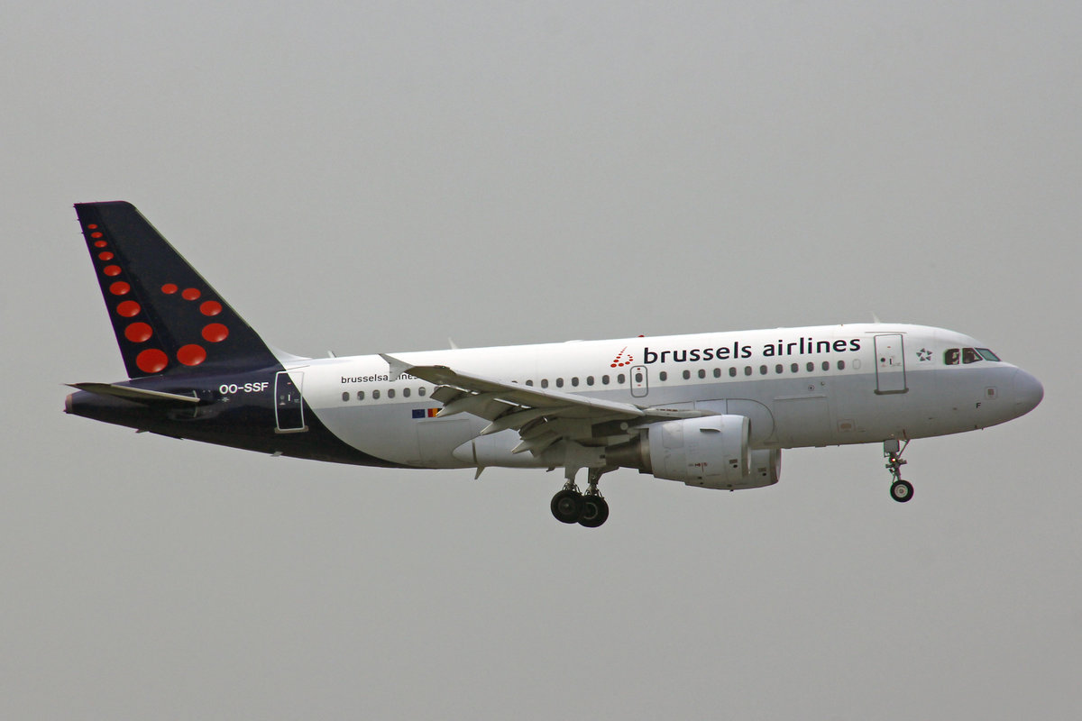 Brussels Airlines, OO-SSF, Airbus A319-111, man: 2763, 15.Oktober 2018, MXP Milano-Malpensa, Italy.