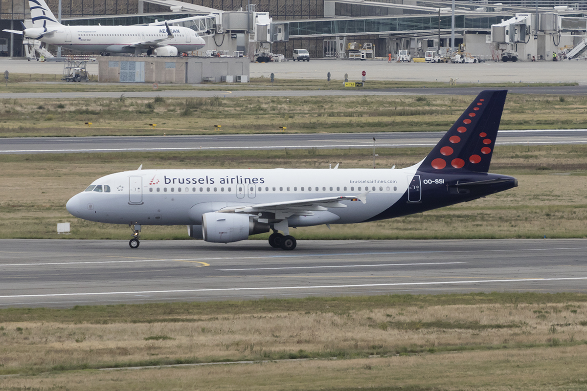 Brussels Airlines, OO-SSI, Airbus, A319-112, 07.09.2017, TLS, Toulouse, France 


