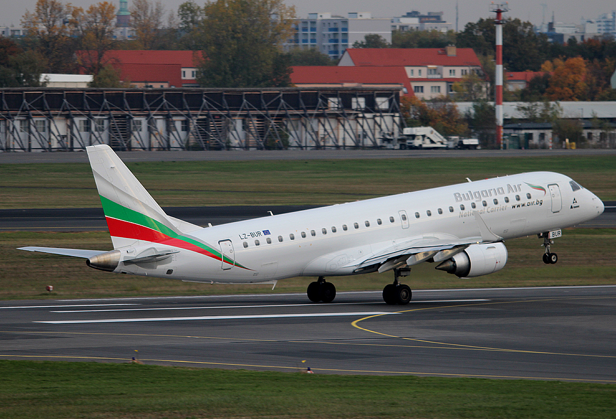 Bulgaria Air ERJ-190-100AR LZ-BUR beim Start in Berlin-Tegel am 19.10.2013