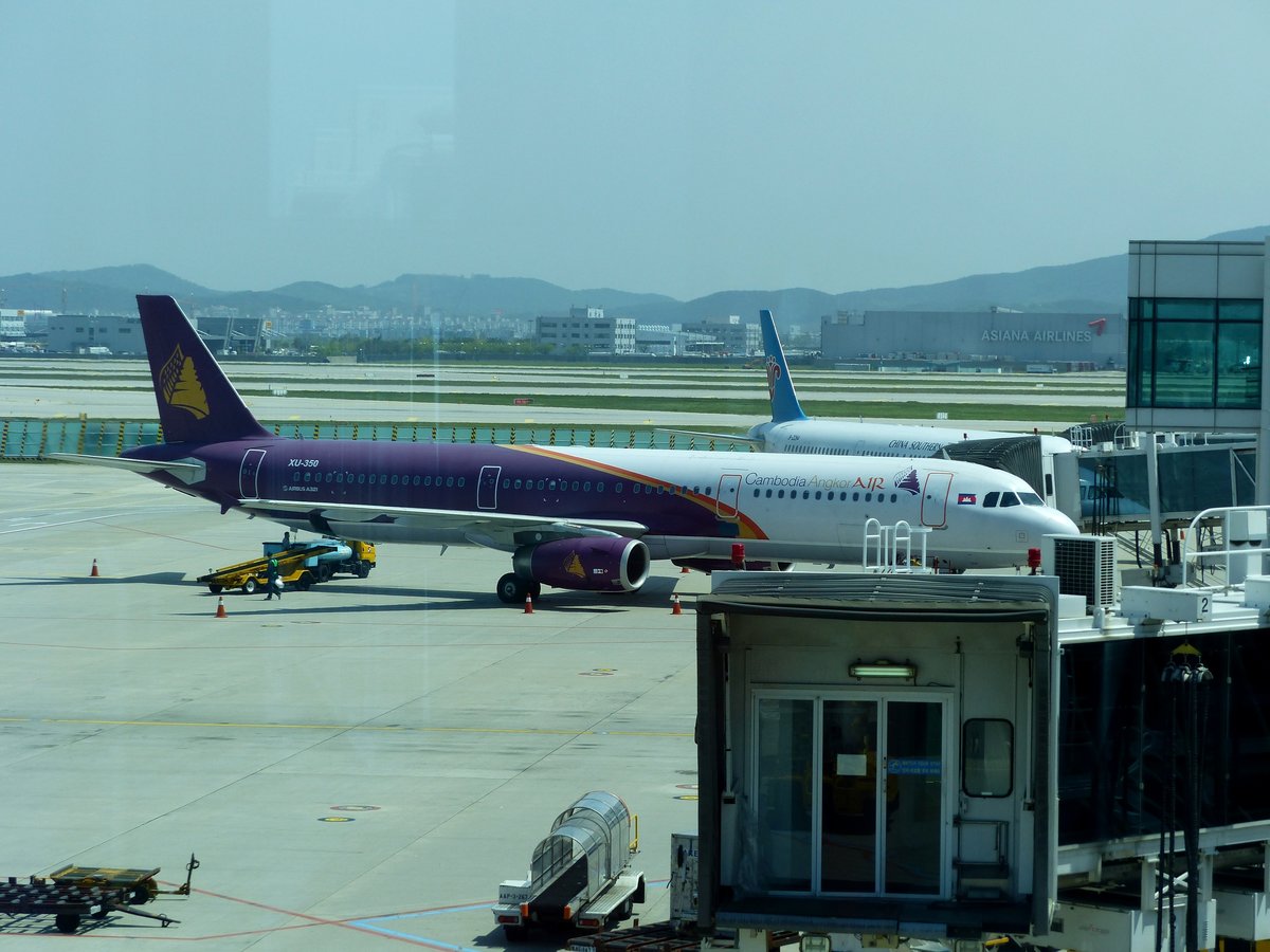 Cambodia Angkor Air, XU-350, Airbus A321, Seoul-Incheon Airport (INC), 16.5.2016
