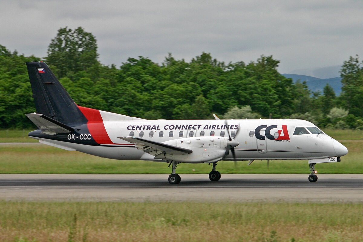 Central Connect Airlines, OK-CCC, Saab 340B, msn: 208, 07.Juni 2008, BSL Basel - Mühlhausen, Switzerland.