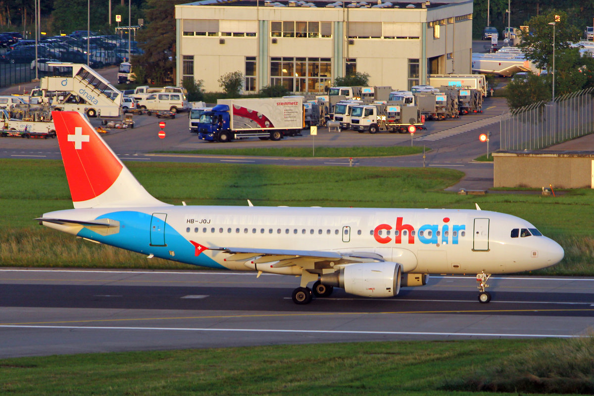 Chair Airlines, HB-JOJ, Airbus A319-112, msn: 3024, 25.Juni 2019, ZRH Zürich, Switzerland.