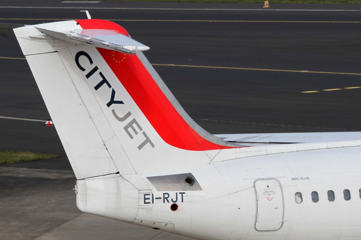 CityJet, EI-RJT  Inishbofin , BAe/Avro, 146-200/RJ-85 (Seitenleitwerk/Tail), 03.04.2015, DUS-EDDL, Düsseldorf, Germany