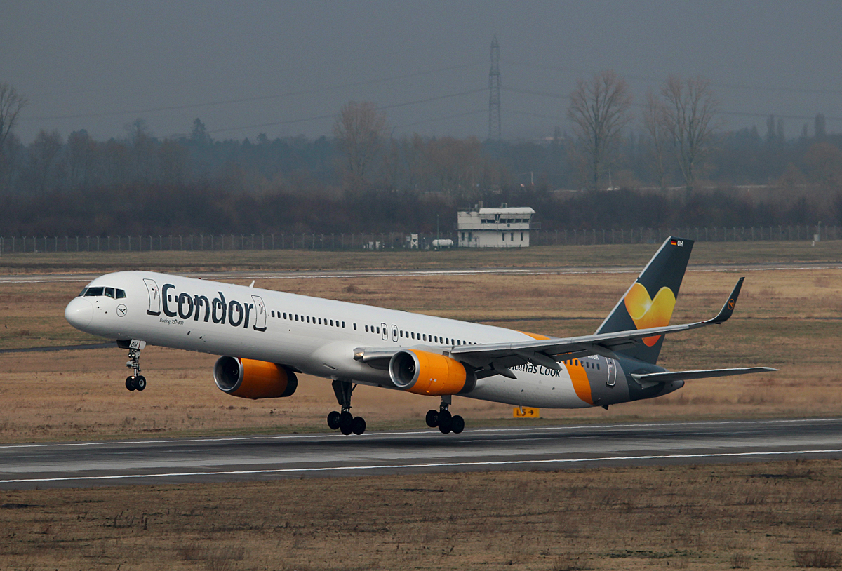 Condor B 757-330 D-ABOH beim Start in Dsseldorf am 10.03.2015