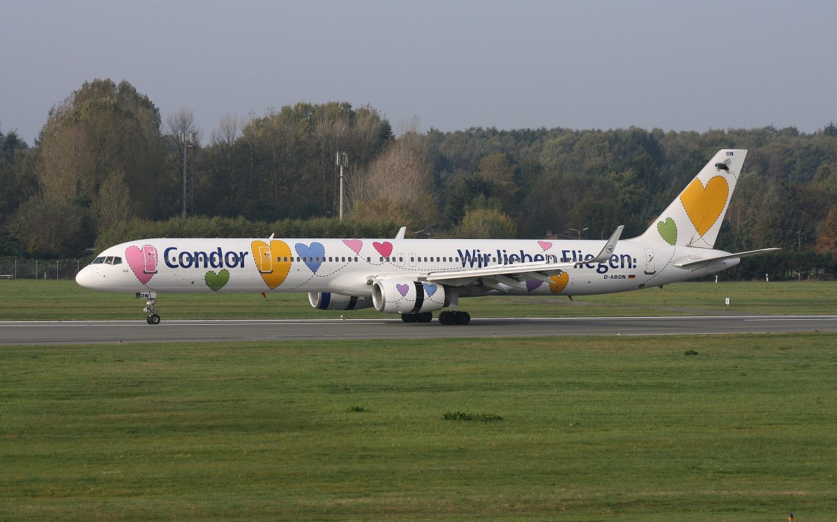 Condor, D-ABON, (c/n 29023),Boeing 757-330(WL), 11.10.2014, HAM-EDDH, Hamburg, Germany (cs Wili)