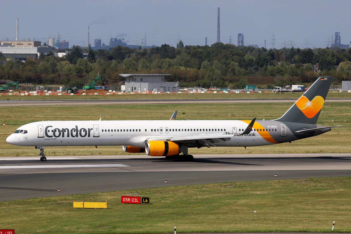 Condor, D-ABOR, Boeing, 757-330 wl ~ neu TC-Lkrg., DUS-EDDL, Düsseldorf, 21.08.2019, Germany 