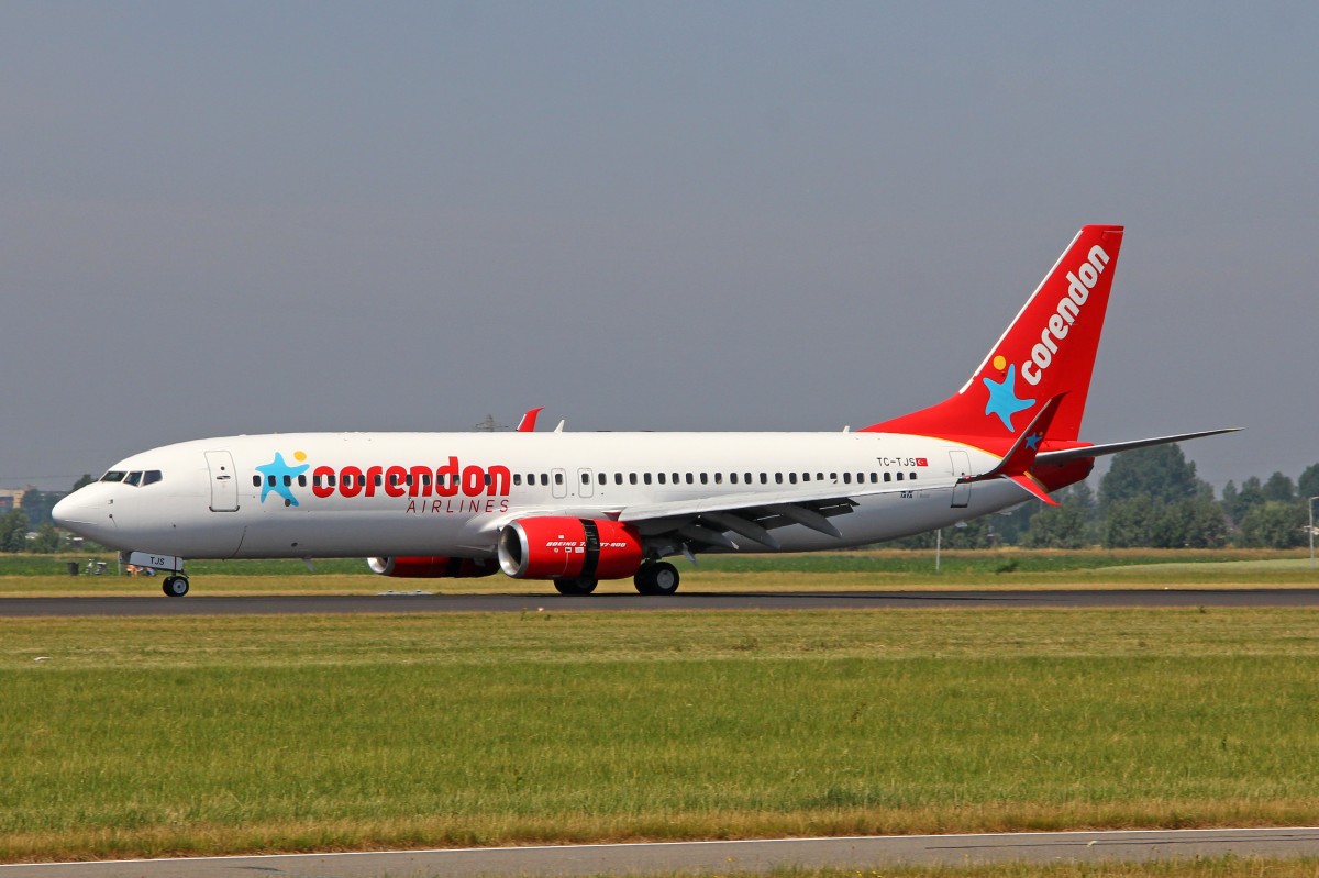 Corendon Air, TC-TJS, Boeing B737-81B (W), 4.Juli 2015, AMS Amsterdam, Netherlands.