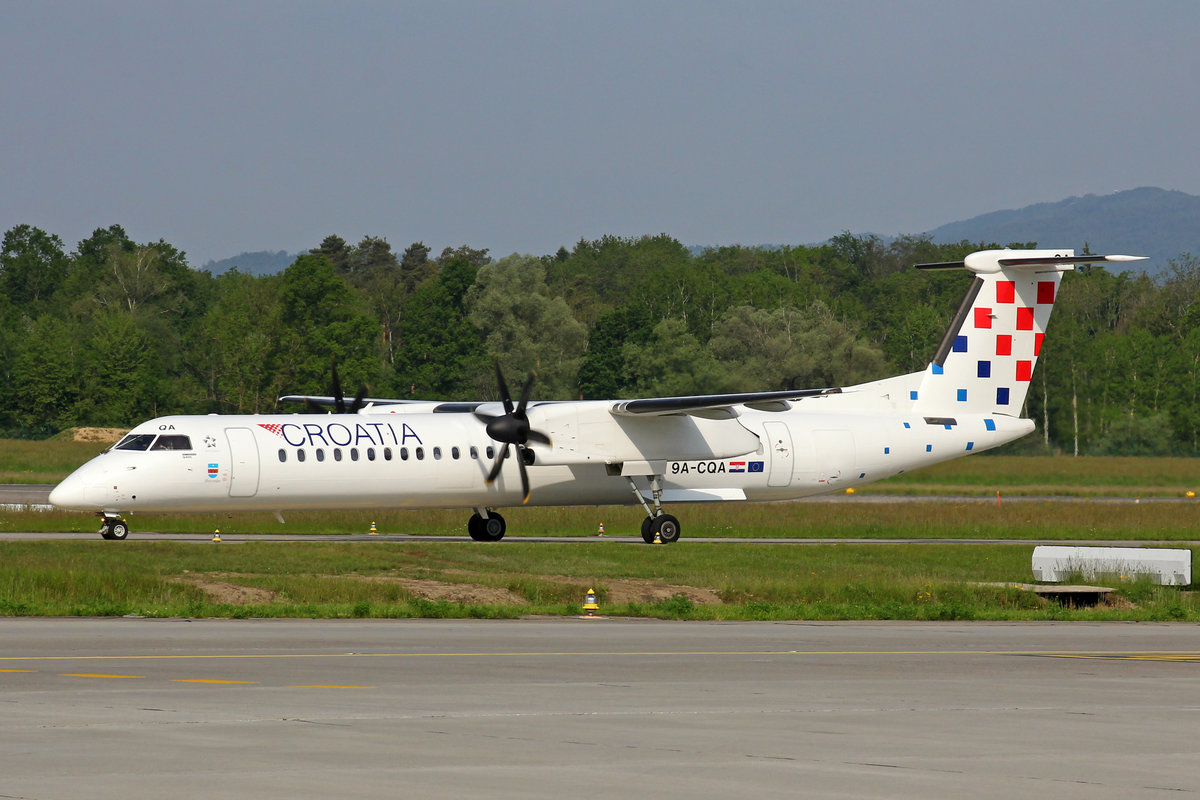 Croatia Airlines, 9A-CQA, Bombardier DHC-8 402, msn: 4205,  Slavonija , 25.Mai 2019, ZRH Zürich, Switzerland.