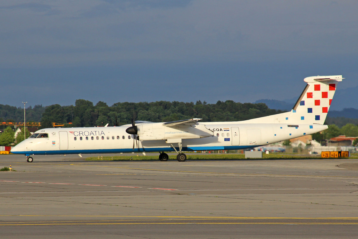 Croatia Airlines, 9A-CQA, Bombardier DHC-8-402,  Slavonija , 16.Juni 2017, ZRH Zürich, Switzerland.