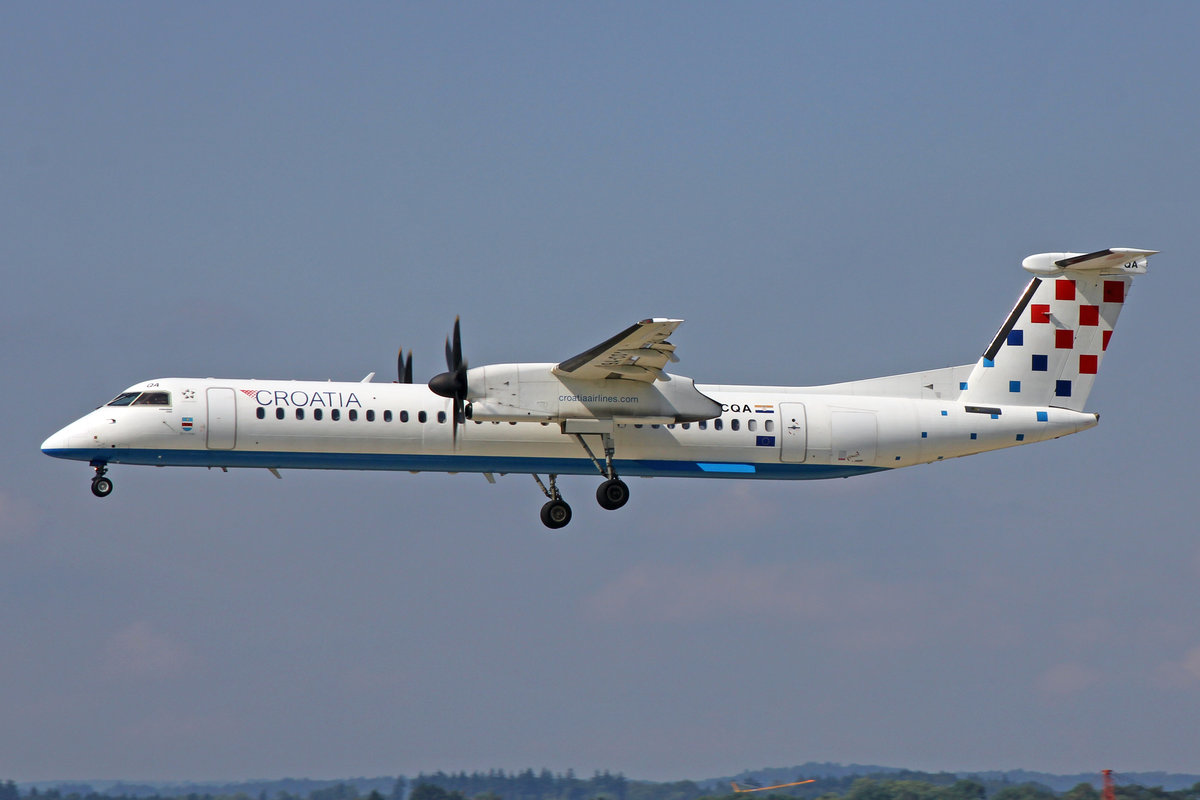 Croatia Airlines, 9A-CQA, Bombardier DHC-8-402,  Slavonija , 21.Juli 2017, ZRH Zürich, Switzerland.
