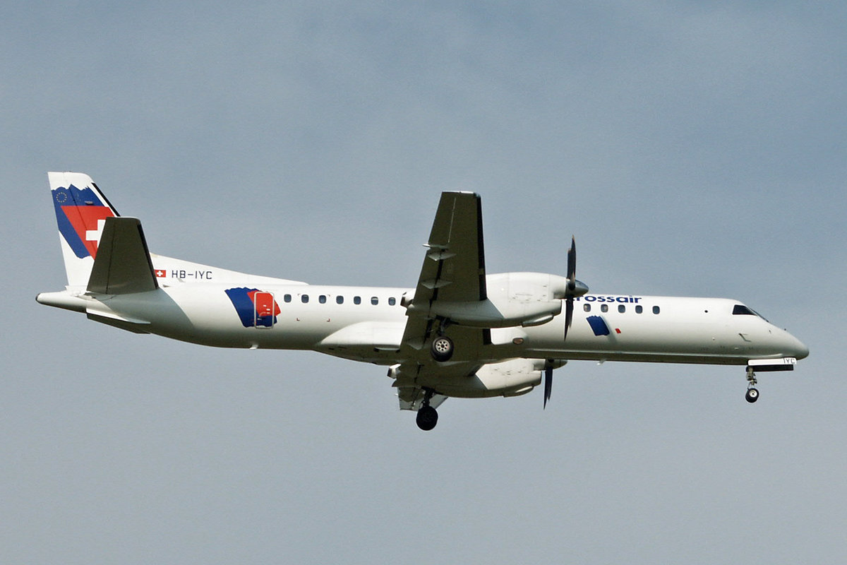Crossair, HB-IYC, Saab 2000, 20.Juni 2002, ZRH Zürich, Switzerland.