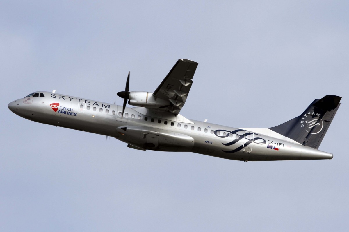 CSA Czech Airlines (OK/CSA), OK-YFT, ATR, 72-212 (Skyteam-Lackierung), 03.04.2015, DUS-EDDL, Düsseldorf, Germany