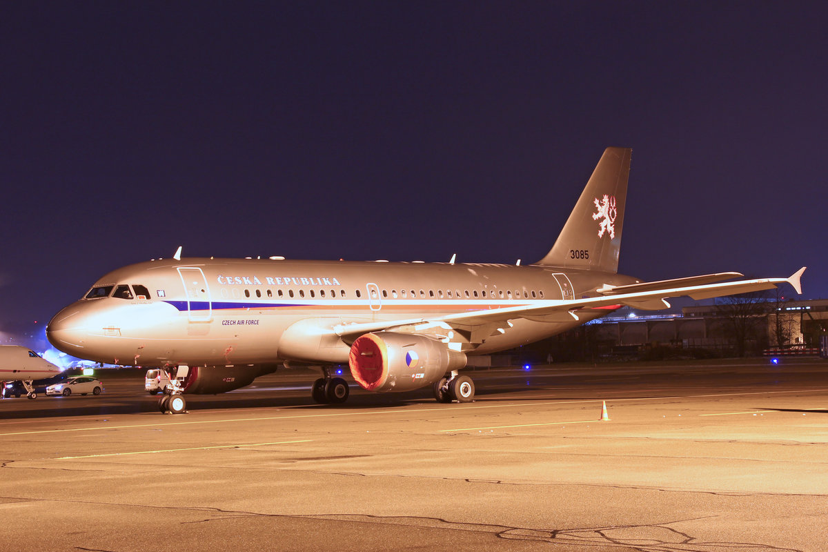 Czech Air Force, 3085, Airbus A319-115X (CJ), msn: 3085, 24.Januar 2019, ZRH Zürich, Switzerland.