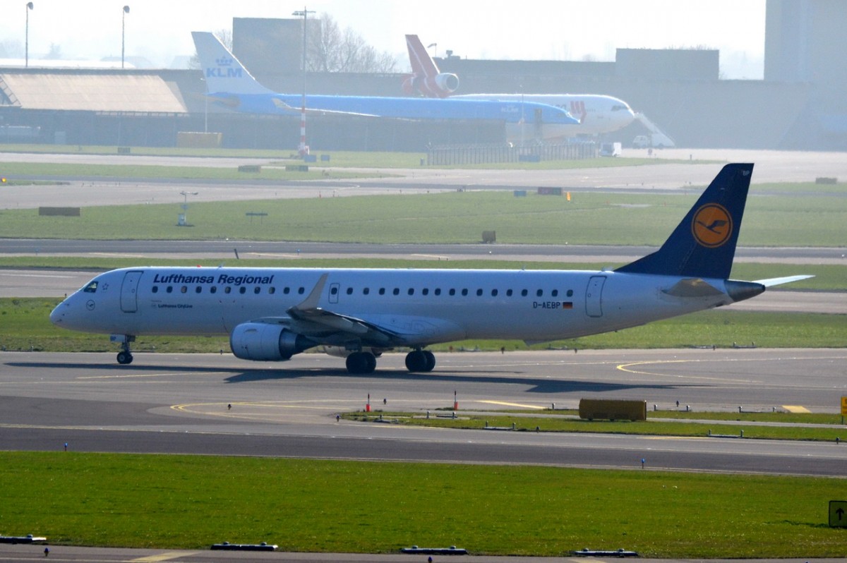 D-AEBP Lufthansa CityLine Embraer ERJ-195LR (ERJ-190-200 LR)   09.03.2014
Amsterdam-Schiphol