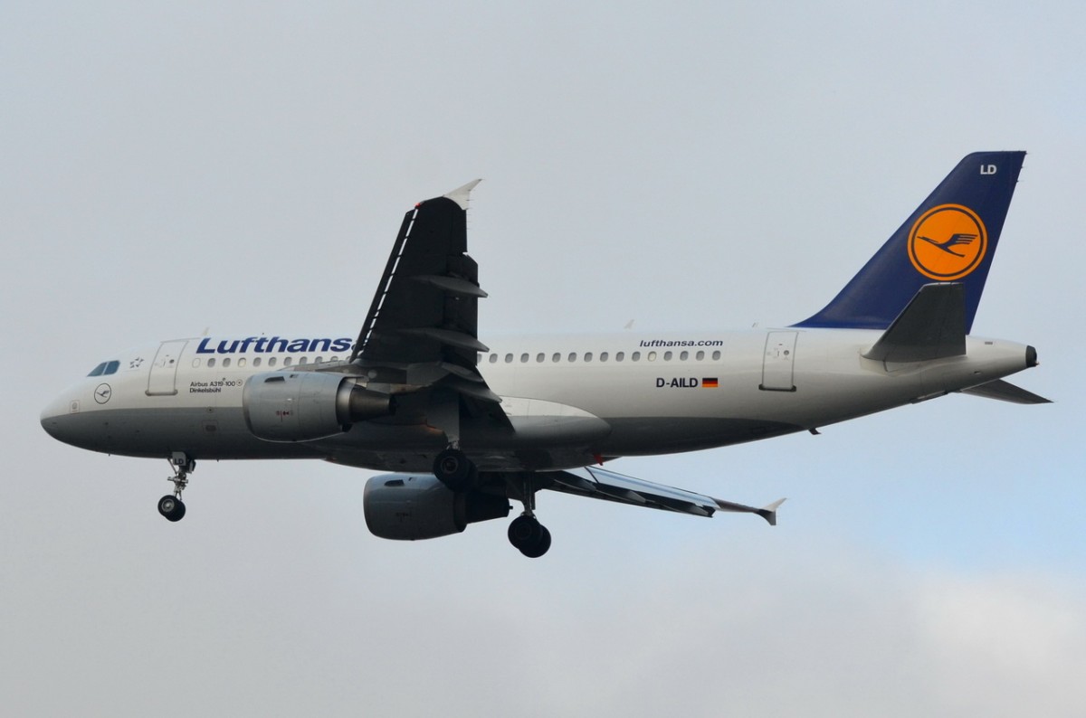 D-AILD Lufthansa Airbus A319-114  Dinkelsbühl  beim Anflug Tegel am 21.11.2014