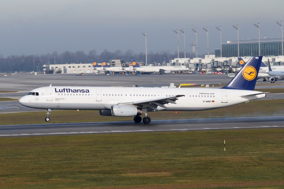 D-AIRD Lufthansa Airbus A321-131  Coburg   am 11.12.2015 in München bei der Landung