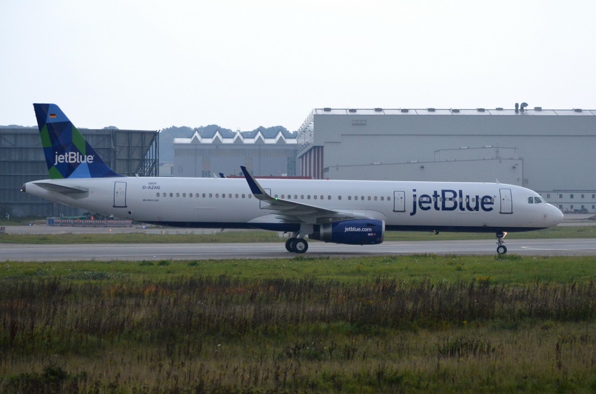 D-AZAG  JetBlue Airways  Airbus A321-200  (N957JB)  6809   in Hamburg-Finkenwerder gelandet
20.10.2015