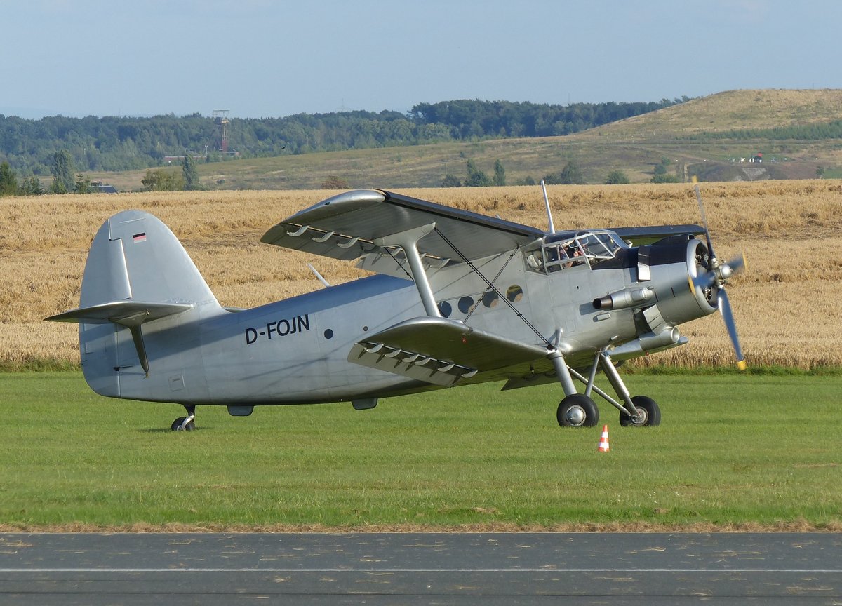 D-FOJN (ex. DDR-WJN), Antonow AN2 gelandet in Gera (EDAJ) am 13.8.2016
