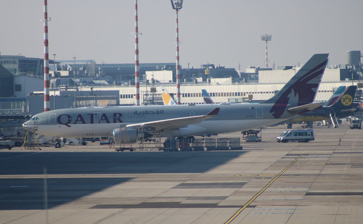 Diese A330-200 A7-HJJ der Qatar Amiri Flight machte am 20.10.18 am Flughafen Düsseldorf station