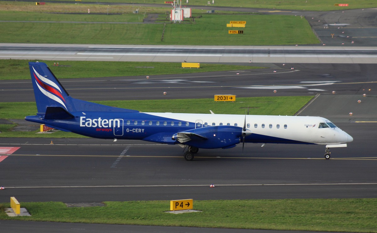 Eastern Airways,G-CERY,(C/N 8),Saab 2000, 21.11.2015,DUS-EDDL, Düsseldorf, Germany 