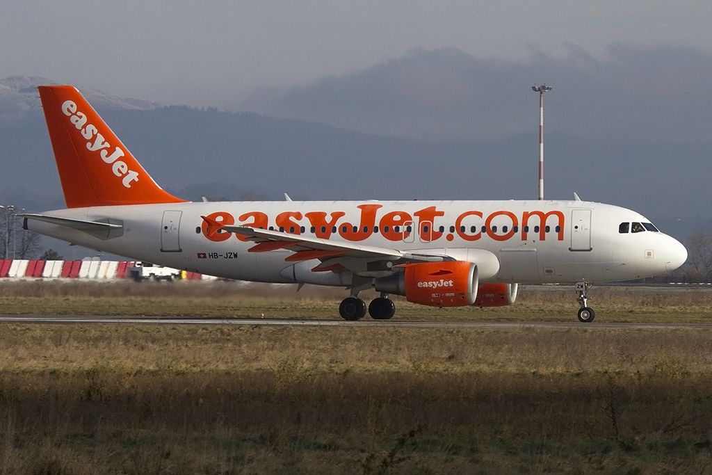 EasyJet, HB-JZW, Airbus, A319-111, 18.01.2015, BSL, Basel, Switzerland 





