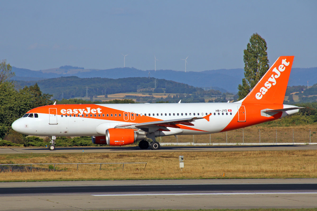 easyJet Switzerland, HB-JYD, Airbus A320-214, msn: 4646, 16.August 2018, BSL Basel-Mülhausen, Switzerland.