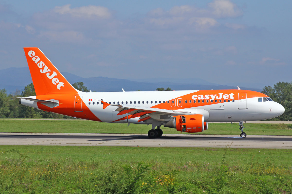 easyJet Switzerland, HB-JYF, Airbus A319-111, msn: 4778, 24.August 2019, BSL Basel-Mülhausen, Switzerland.