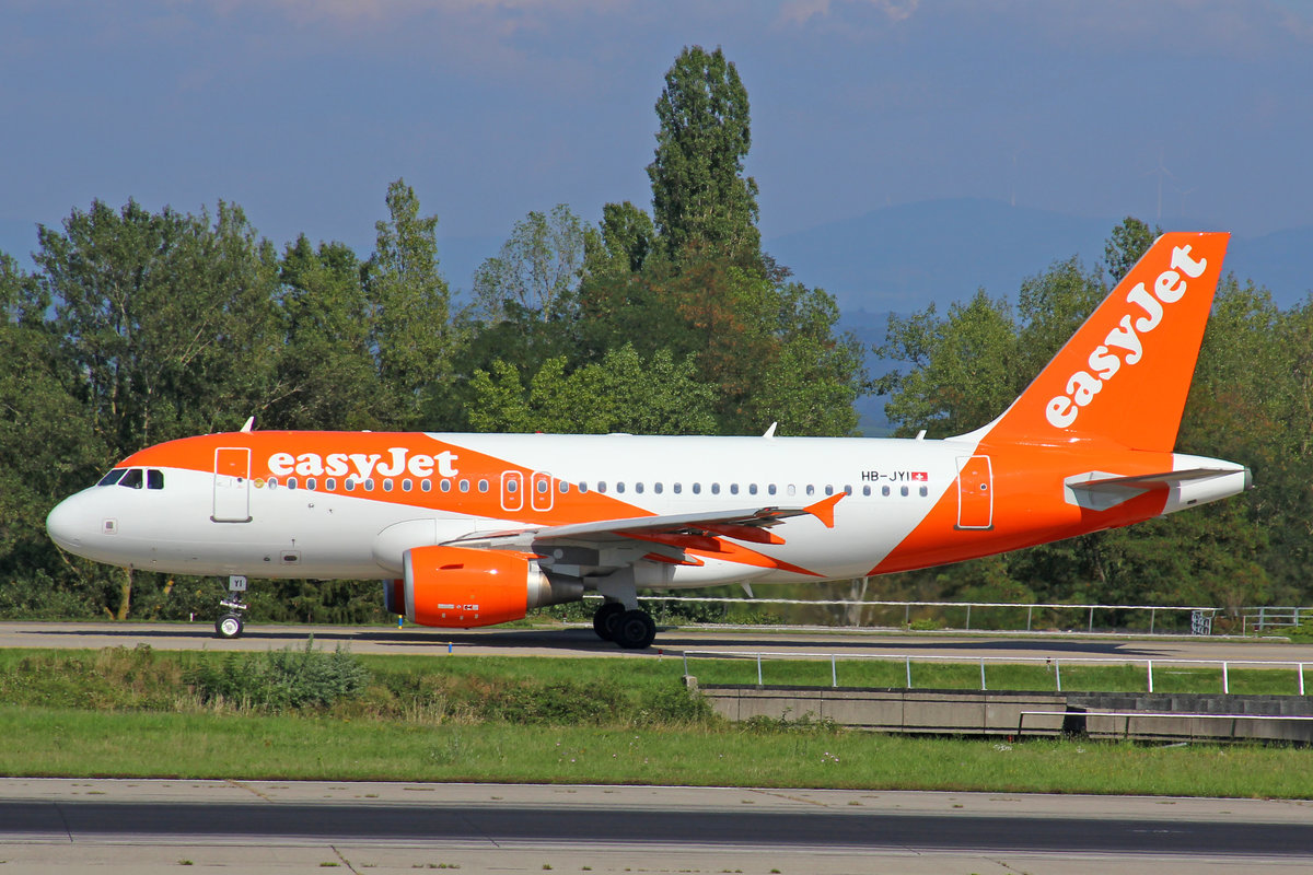 easyJet Switzerland, HB-JYI, Airbus A319-111, msn: 4744, 24.August 2019, BSL Basel-Mülhausen, Switzerland.