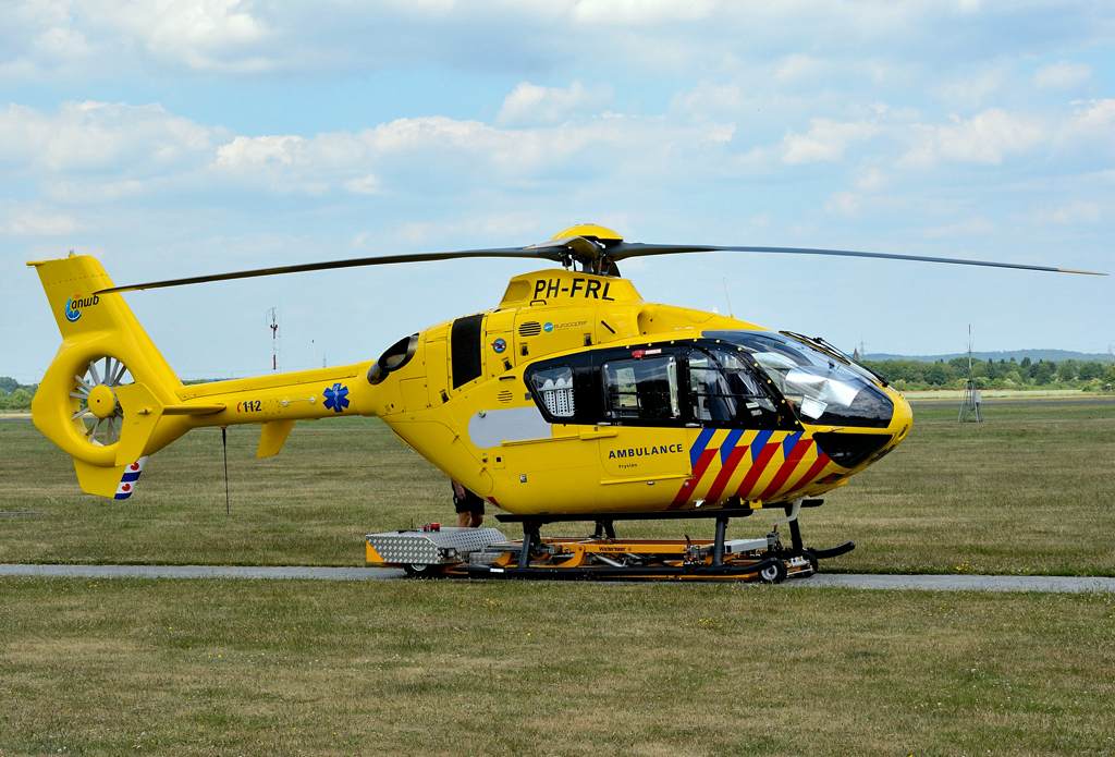 EC 135P-2,  PH-FRL  Ambulance Fryslan  (ehemaliger ADAC Hubschrauber) in EDKB - 11.06.2015