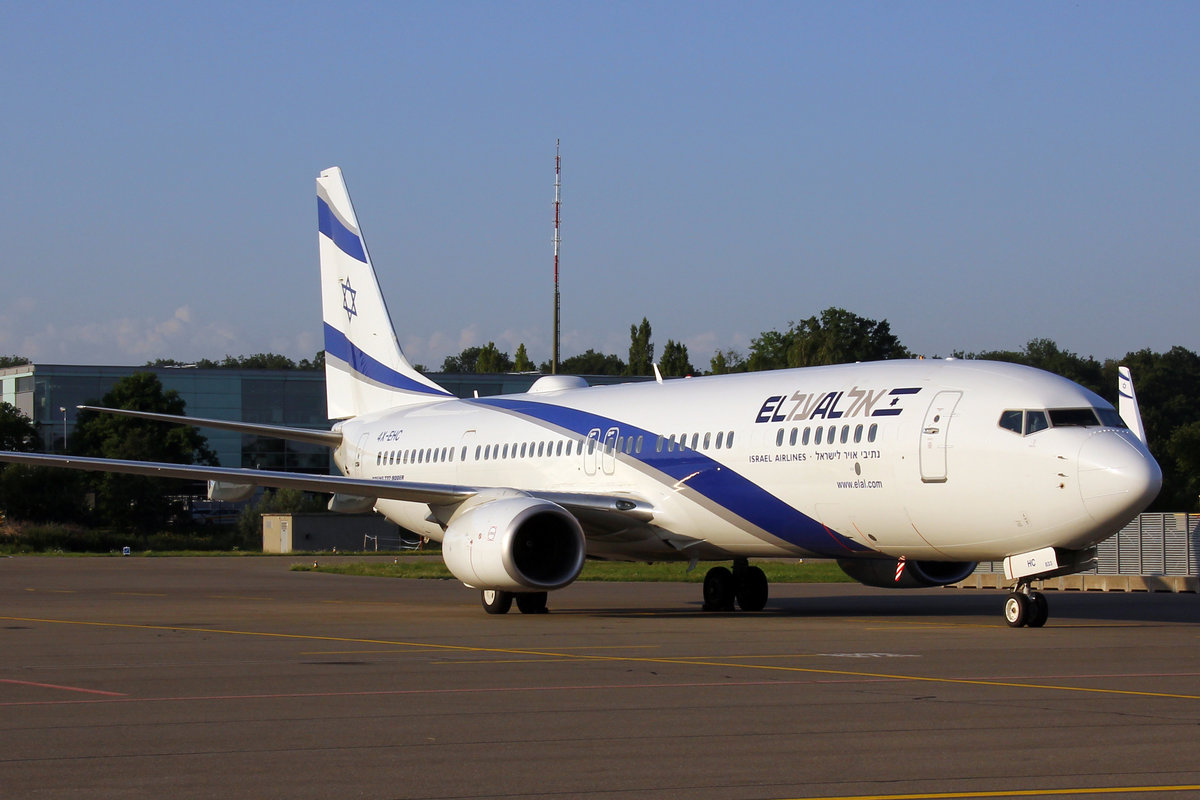 EL-AL Israel Airlines, 4X-EHC, Boeing 737-958ER, 08.Juli 2017, ZRH Zürich, Switzerland.
