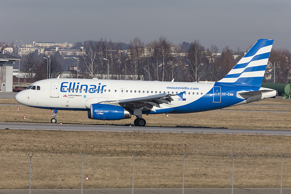 Ellinair, SX-EMM, Airbus, A319-132, 11.01.2018, STR, Stuttgart, Germany




