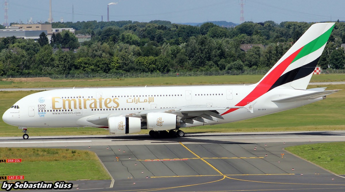Emirates A380 A6-EEX @ Dusseldorf Airport. 6.7.15
