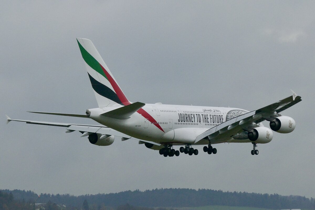 Emirates, A380, A6-EOI, Jorney to the future Livery, 7.12.22, Zürich