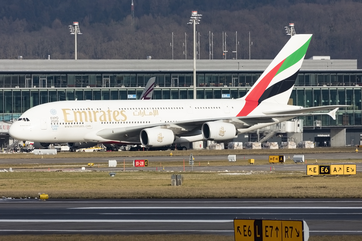 Emirates, A6-EEW, Airbus, A380-861, 23.01.2016, ZRH, Zürich, Switzerland 


