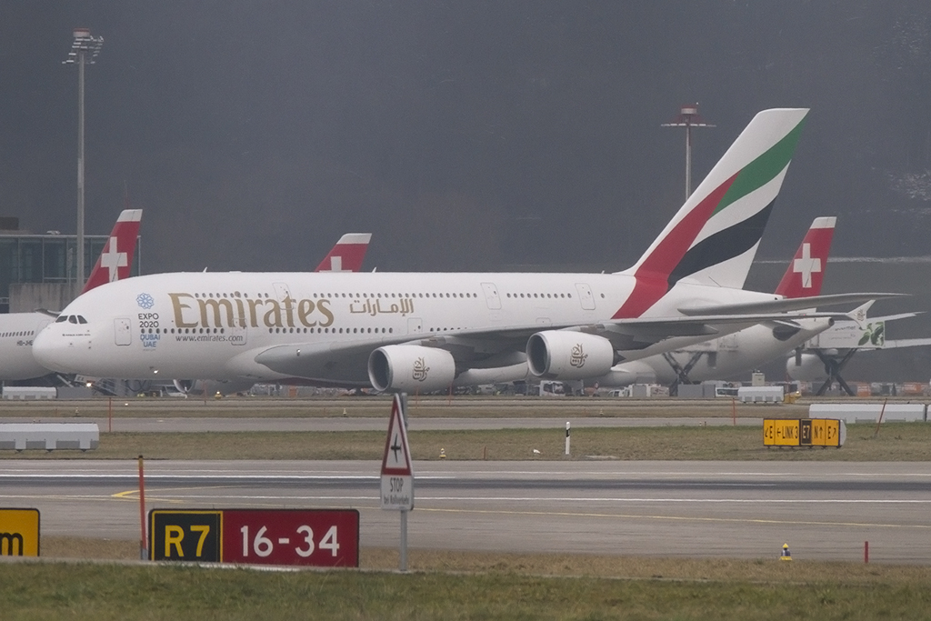 Emirates, A6-EEX, Airbus, A380-861, 24.01.2015, ZRH, Zürich, Switzerland 



