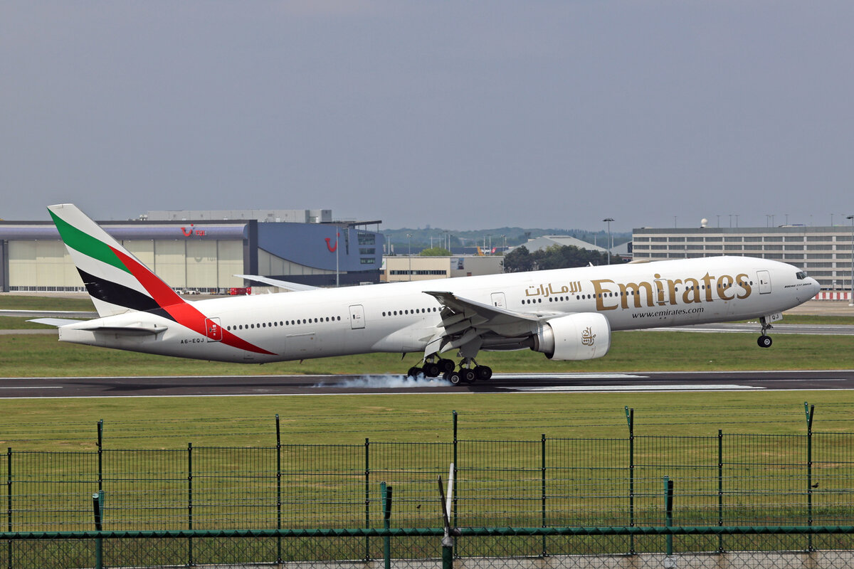 Emirates Airlines, A6-EQJ, Boeing B777-31HER, msn: 42355/1533, 21.Mai 2023, BRU Brüssel, Belgium.