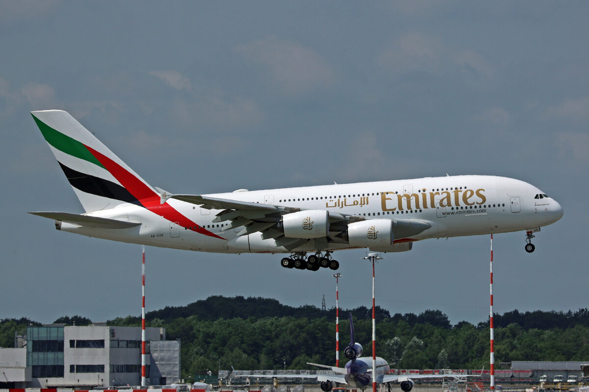 Emirates Airlines, A6-EUD, Airbus A380-861, msn: 216, 13.Juli 2023, MXP Milano Malpensa, Italy.