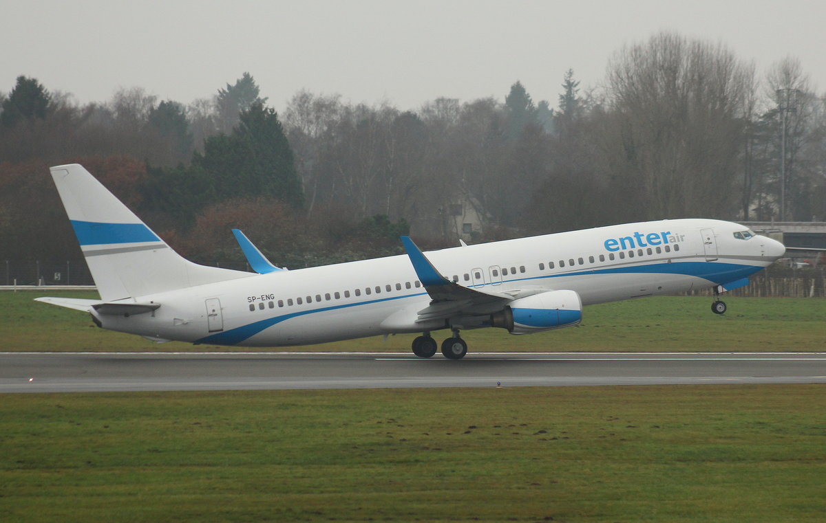 Enter Air, SP-ENG, MSN 32365, Boeing 737-8CX(WL), 02.12.2017, HAM-EDDH, Hamburg, Germany 