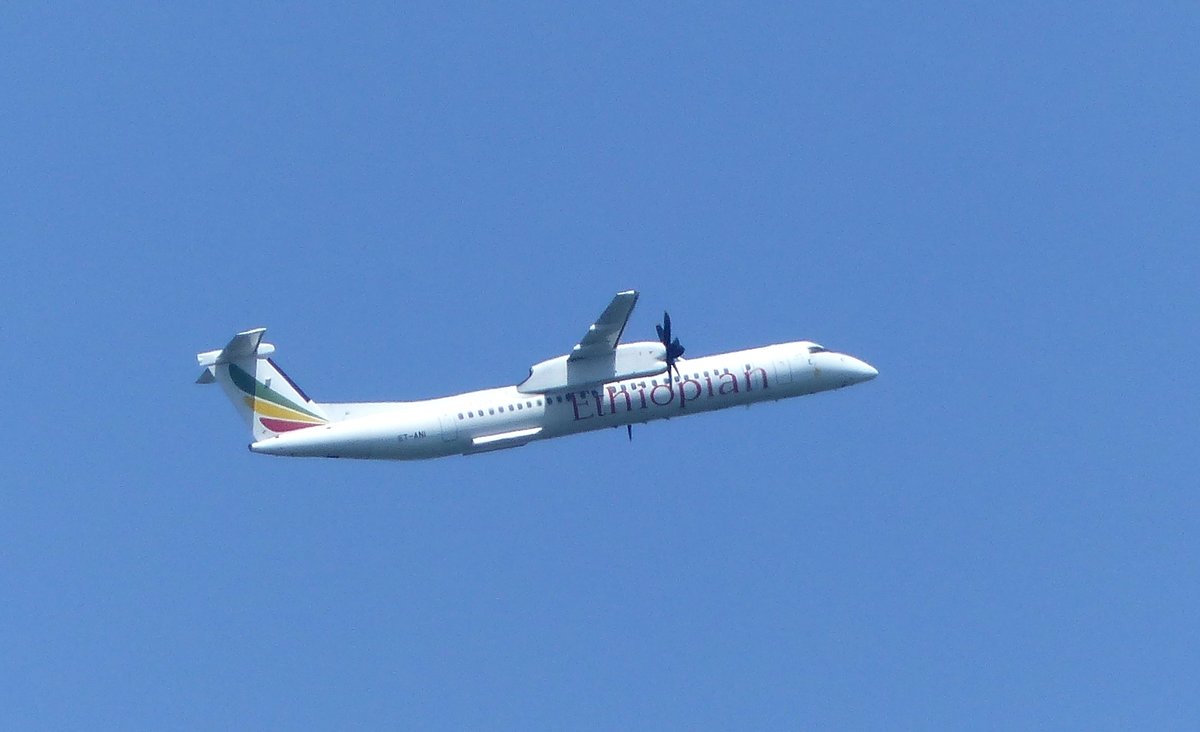 Ethiopian Airlines, Bombardier Dash 8-Q400, ET-ANI ist getartet in Addis Abeba (ADD) am 1.5.2019