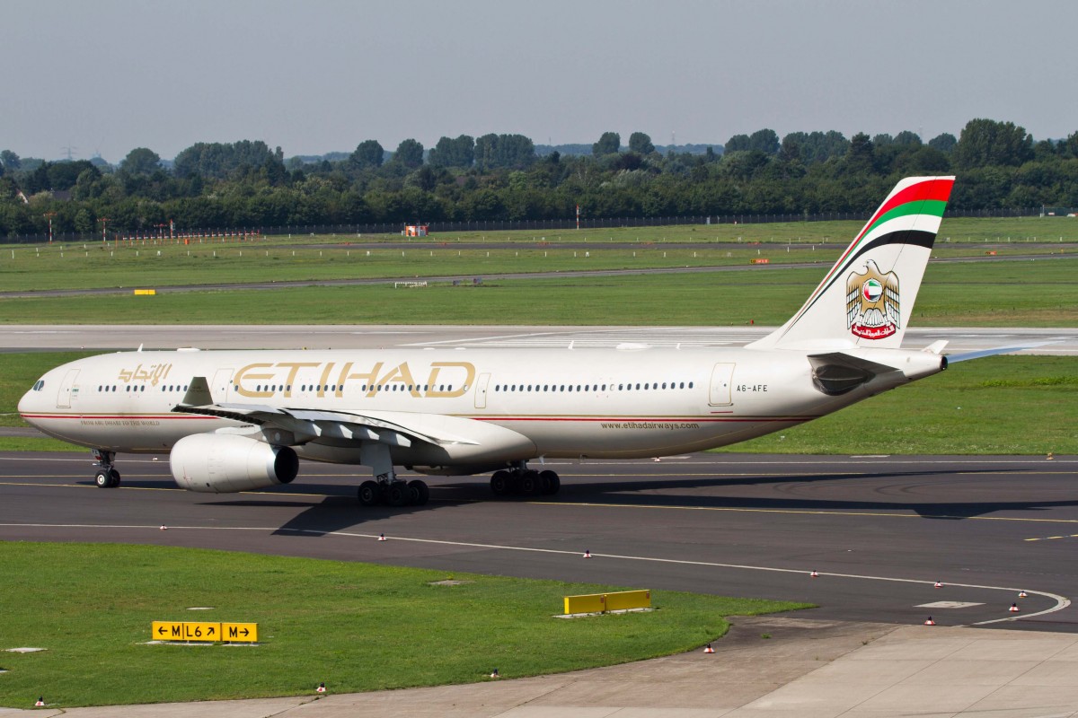 Etihad Airways (EY-ETD), A6-AFE, Airbus, A 330-343, 22.08.2015, DUS-EDDL, Düsseldorf, Germany 