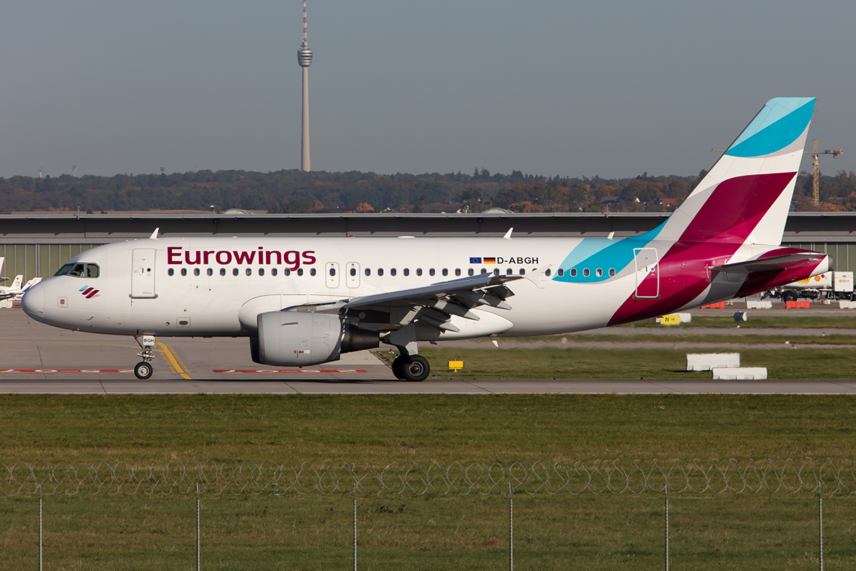 Eurowings, D-ABGH, Airbus, A319-111, 15.10.2019, STR, Stuttgart, Germany




