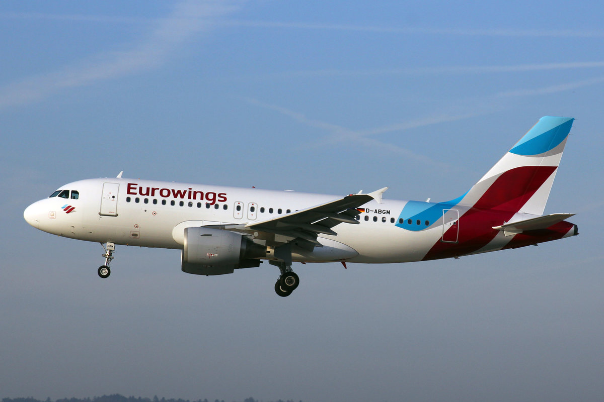 Eurowings, D-ABGM, Airbus A319-112, msn: 3604, 15.März 2017, ZRH Zürich, Switzerland.