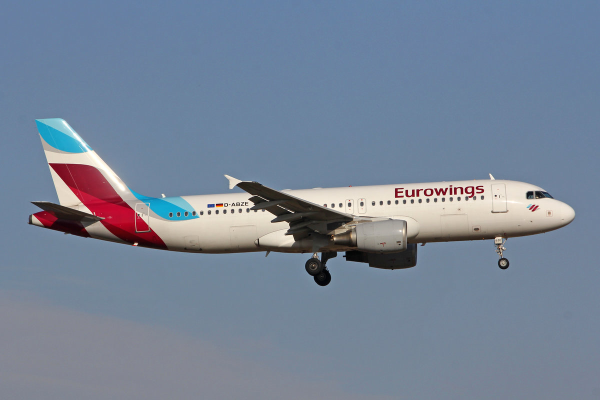 Eurowings, D-ABZE, Airbus A320-216, msn: 3464, 21.Februar 2019, ZRH Zürich, Switzerland.