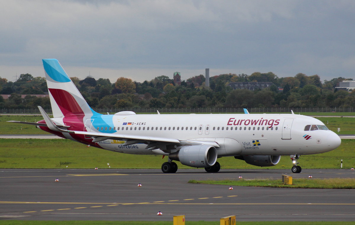 Eurowings, D-AEWG, MSN 7121, Airbus A 320-214 (SL), 08.10.2017, DUS-EDDL, Düsseldorf, Germany (Sticker: visit of Sweden -Göteborg) 