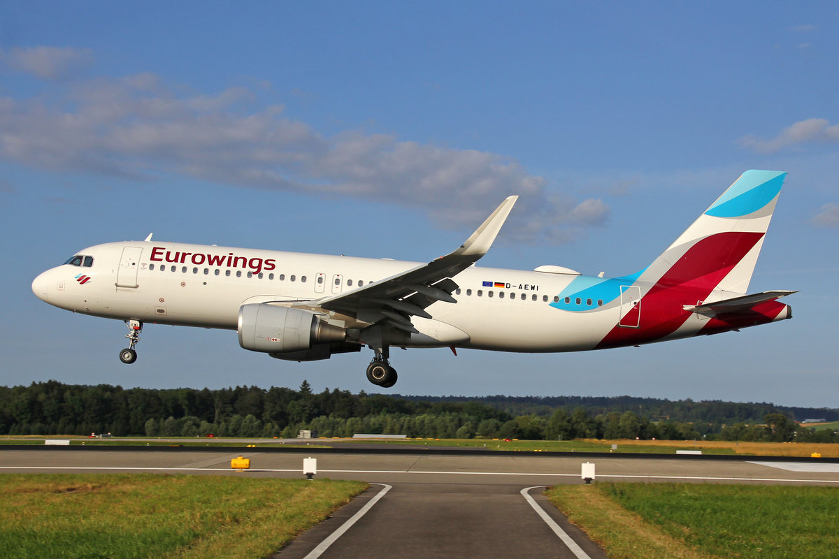 Eurowings, D-AEWI, Airbus A320-214, msn: 7210, 01.August 2019, ZRH Zürich, Switzerland.