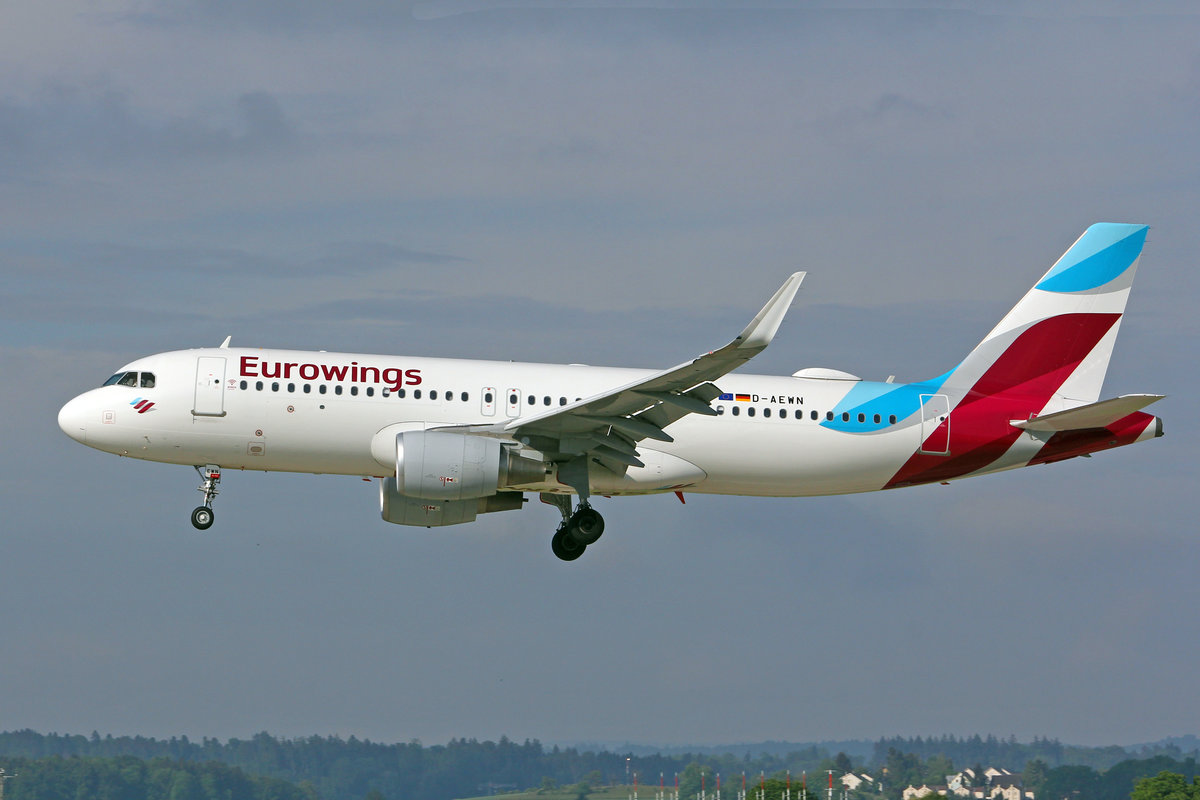 Eurowings, D-AEWN, Airbus A320-214 SL, msn: 7393,  21.Mai 2018, ZRH Zürich, Switzerland.
