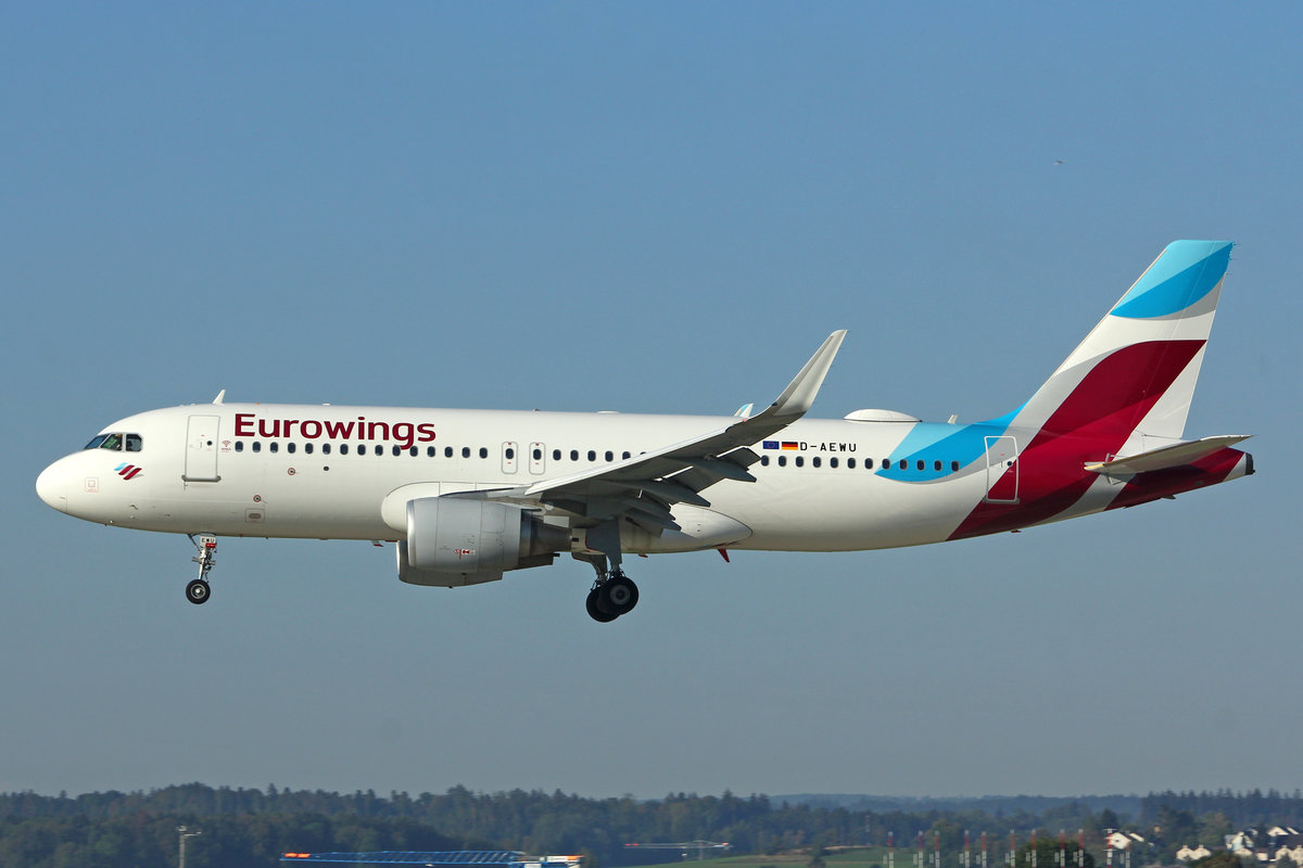 Eurowings, D-AEWU, Airbus A320-214, 15.März 2017, msn: 7513, 10.September 2018, ZRH Zürich, Switzerland.
